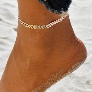 New Gold or Silver Tone Bohemian Arrow Anklet